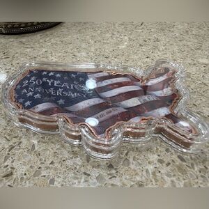 Patriotic USA Map-Solid .999 Pure Copper Bullion